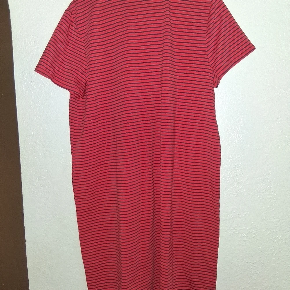 Chico's NWT Zenergy UPF Knit Zip Striped Dress Red Glow 570387482 2/L